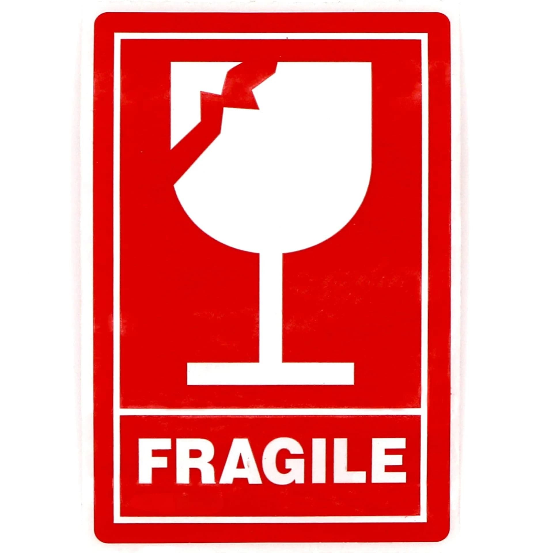 100 feuilles d'autocollants fragiles – Étiquettes FRAGiles rouges et transparentes avec icône en ver
