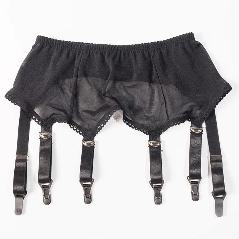 Porte-jarretelles taille haute pour femme, 6 bretelles réglables, clips en métal, lingerie sexy, por