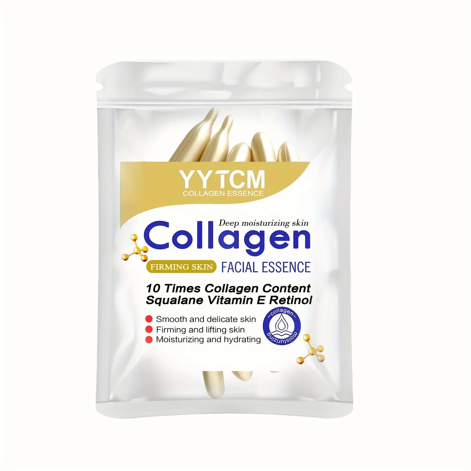 Essence raffermissante au collagène en capsules, hydratante et nourrissante pour une peau lisse, con