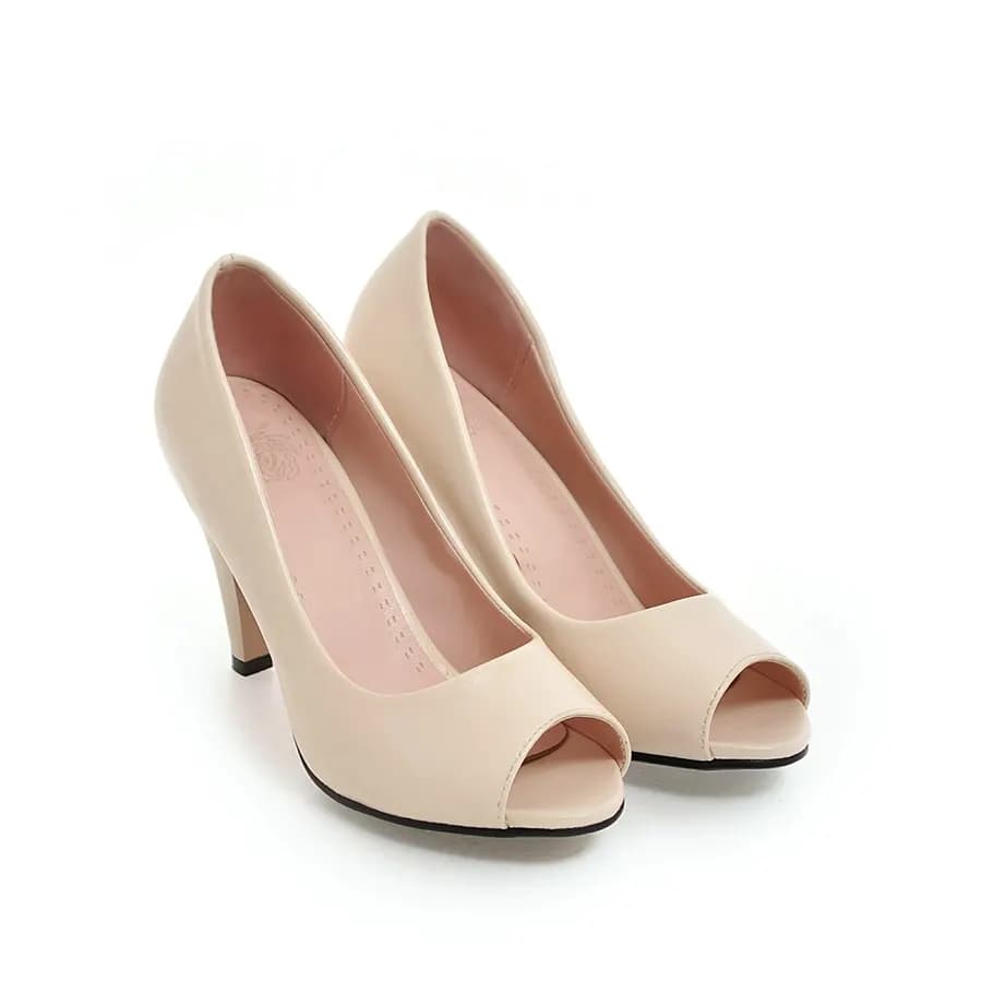 Chaussures à talons hauts pour femmes, escarpins classiques à bout ouvert, élégants, noirs, roses, b