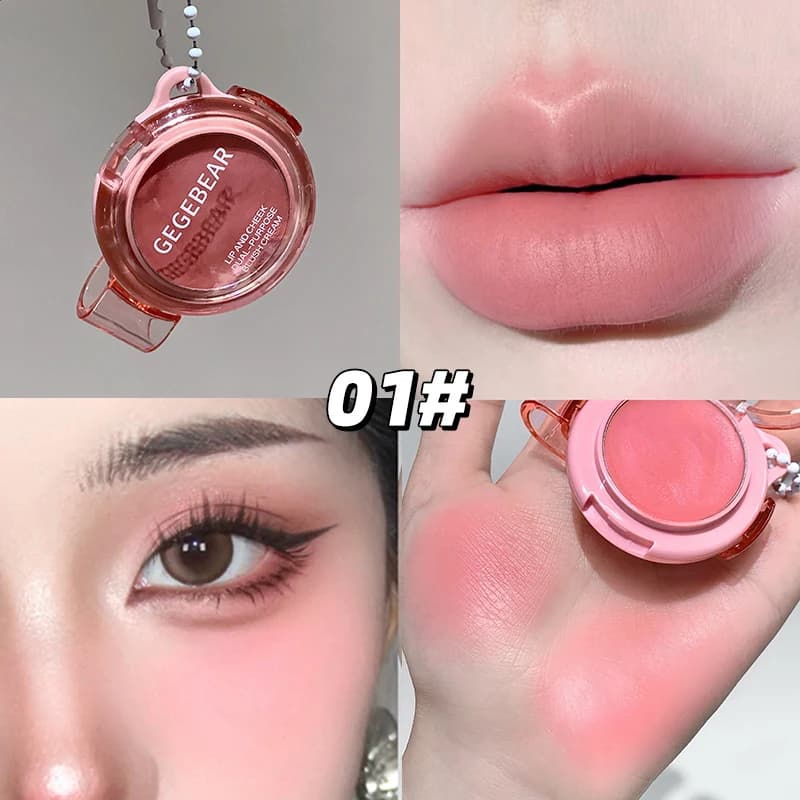 Mat Rose Violet Blush Crème Lèvres Joues Multi-Use Lèvre Boue Rouge À Lèvres Monochrome Blush Éclair