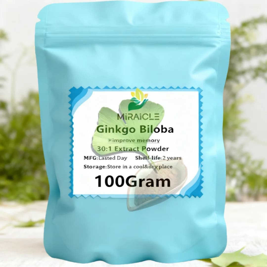 Poudre d'extrait de Ginggo Biloba 30:1, vente en gros, personnalisée dans le monde entier, pour les 