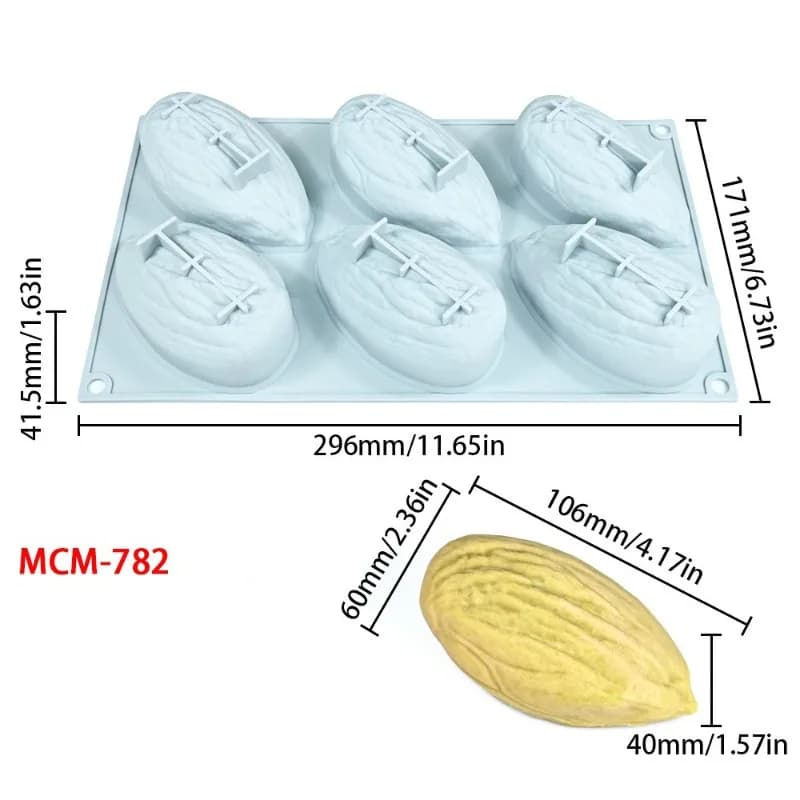 Moule en silicone en forme de noix (amande/pistache/pécan/grain de café) pour mousse, bougies DIY, c