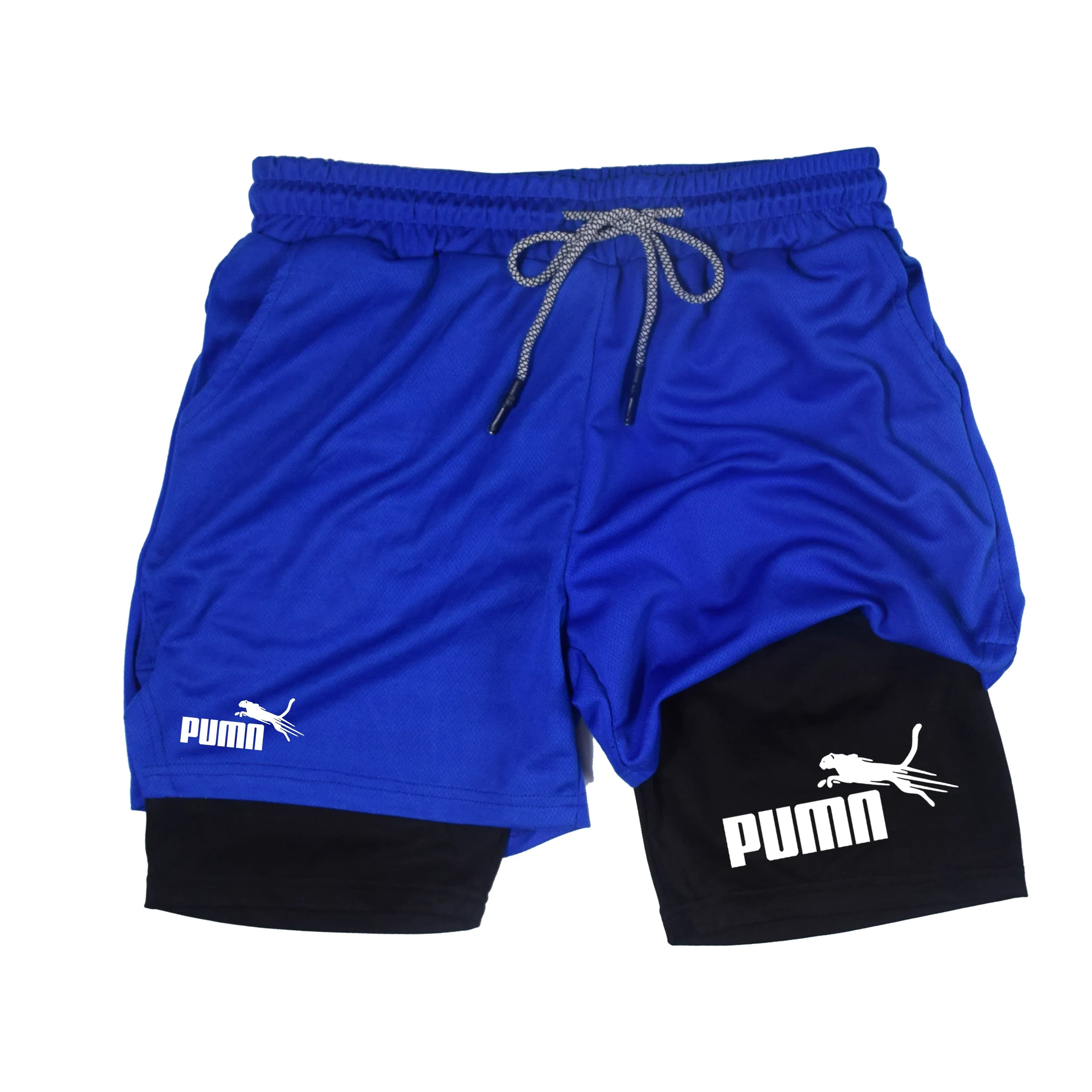 Shorts de sport tendance avec imprimé léopard imitation, dotés d'un design anti-frottement deux-en-u