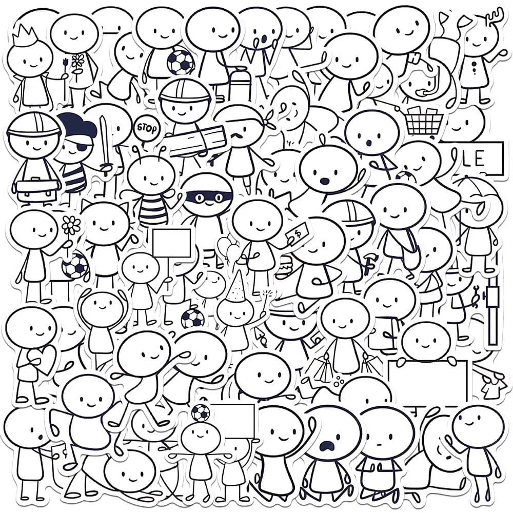 Autocollants de figurines de dessin animé Chibi, 66 pièces, autocollants créatifs pour dessin de Jou