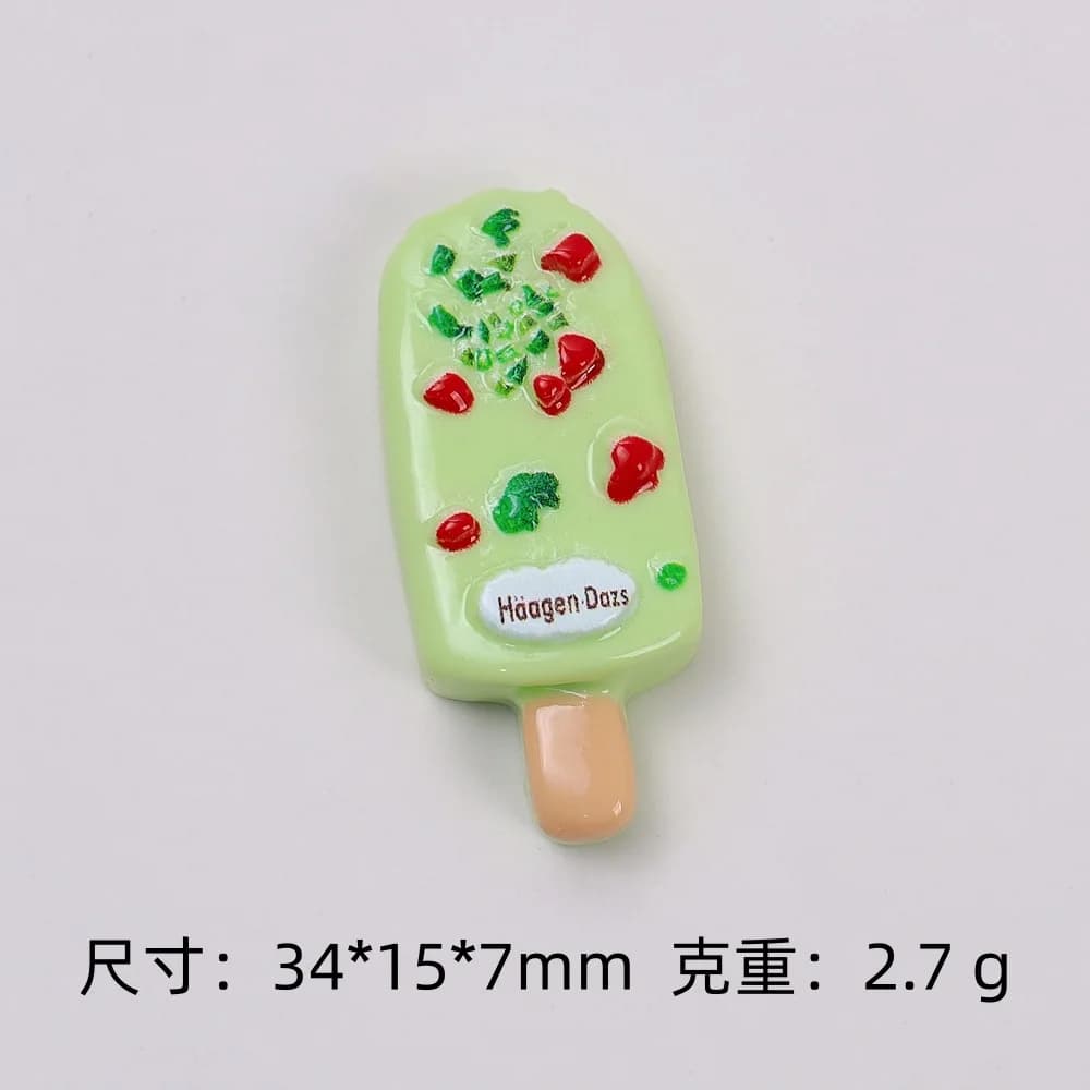 Cabochon en résine à dos plat, imitation crème glacée au chocolat Kawaii, pour décoration de scrapbo
