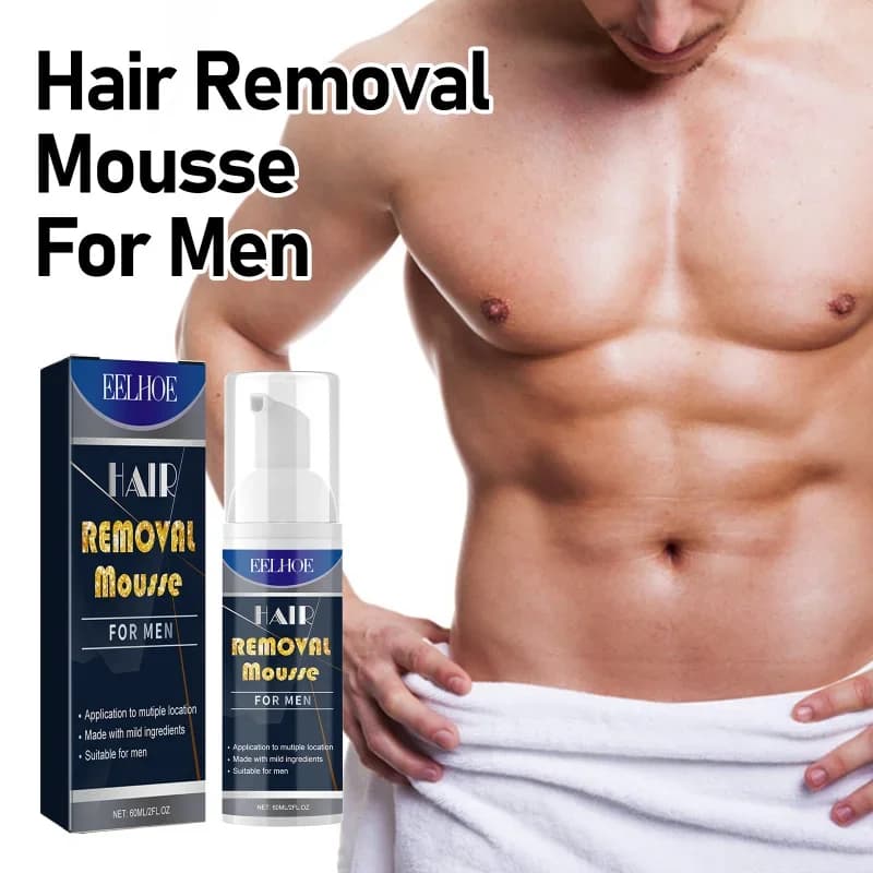 Mousse dépilatoire pour hommes - Mousse dépilatoire douce pour la poitrine, les jambes, les aisselle