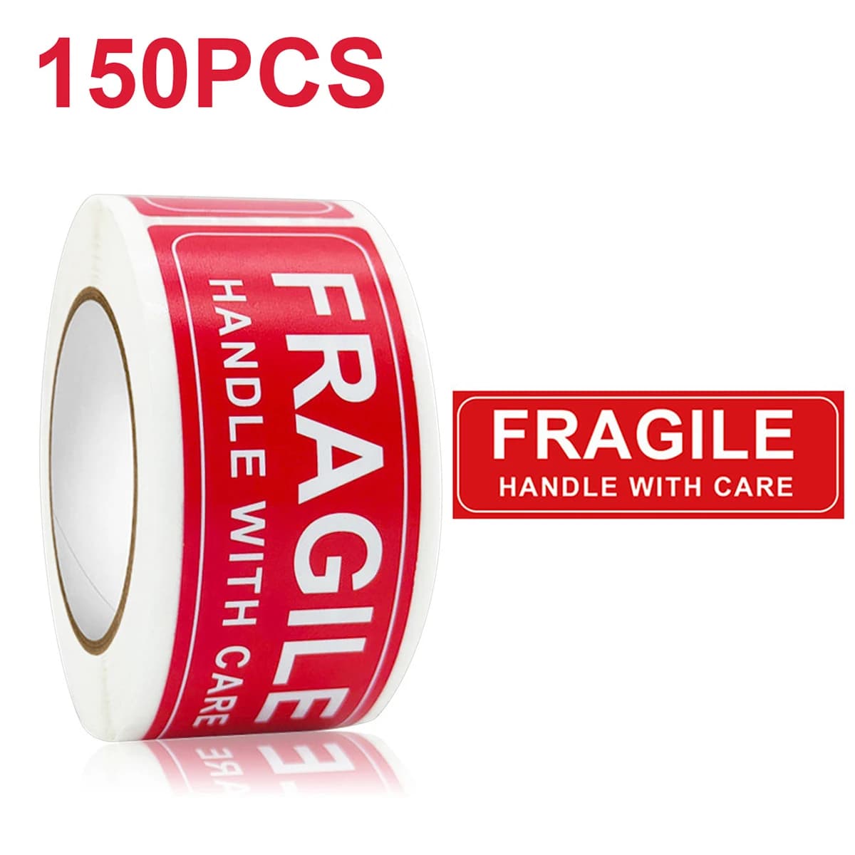 150 autocollants/rouleau rectangulaires FRAGlLE, autocollants d'avertissement imperméables, pour fou