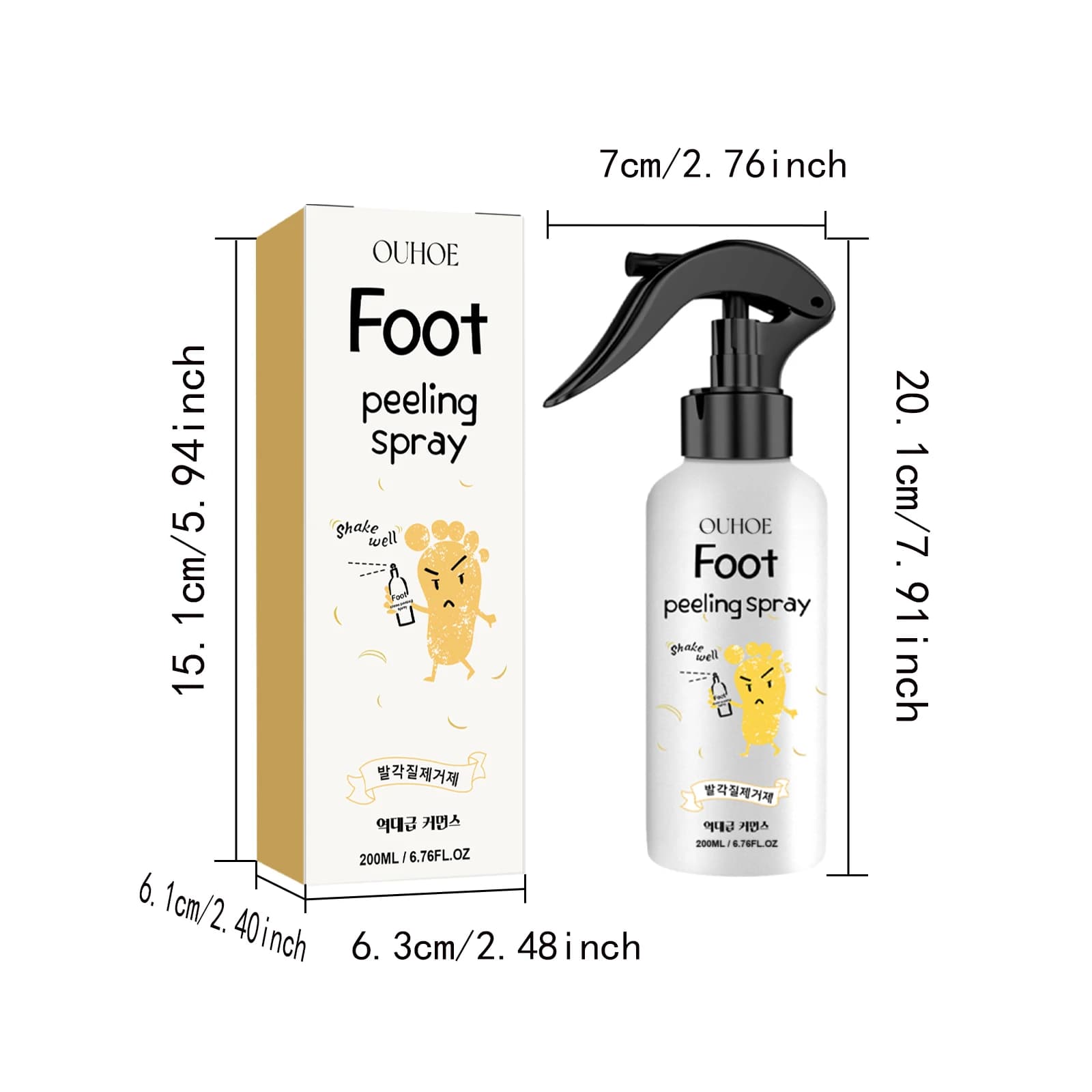 Spray exfoliant instantané pour les pieds, éliminateur de callosités, exfoliant pour peaux mortes, a