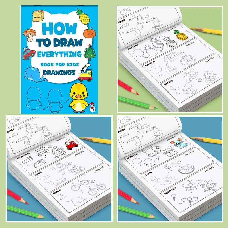 Livre d'apprentissage artistique pour enfants - Comment dessiner tout en utilisant des étapes simple