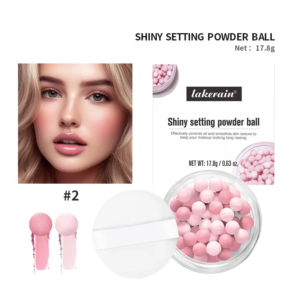 Poudre de réglage de boule de perle, poudre de boule de visage, poudre de réglage translucide mate,