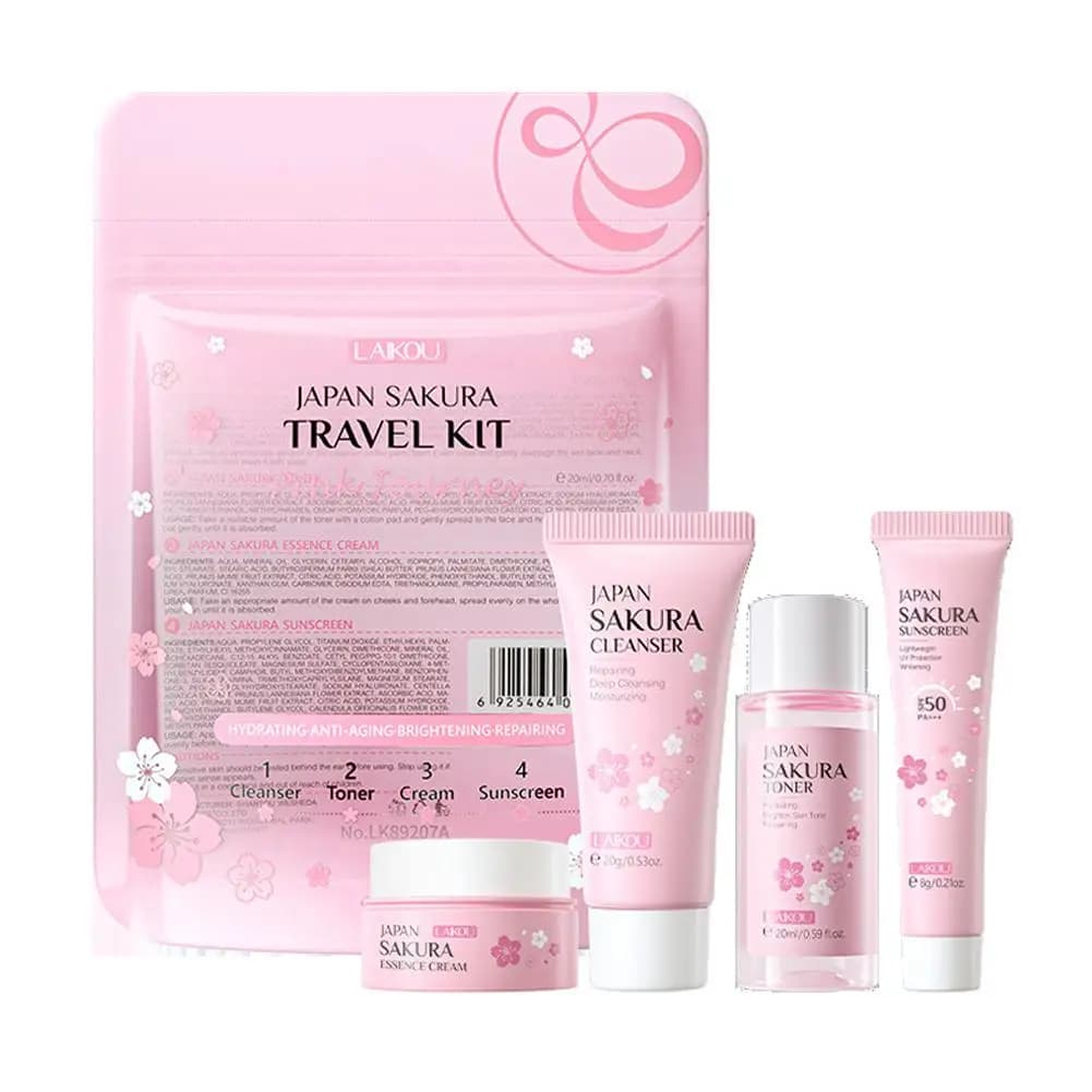Sakura ensemble de soins de la peau hydratant nourrissant crème pour les mains baume à lèvres lotion