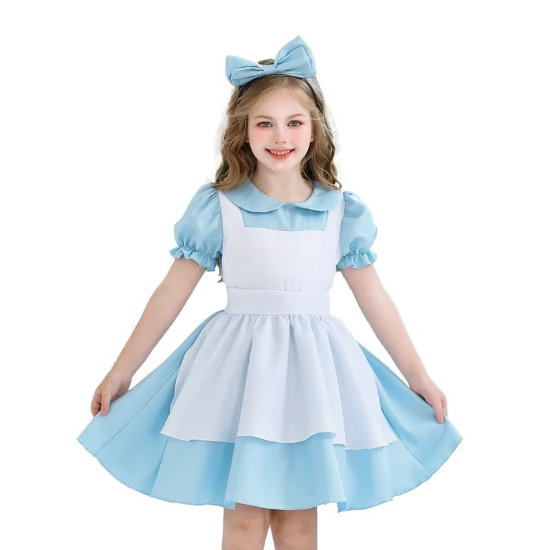 Pourim pays des merveilles Alice princesse pour fille Costume mignon Lolita femme de chambre effraya
