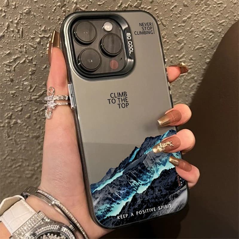 Coque de téléphone IMD avec paysage de montagne et de neige, étui pour Samsung Galaxy S25 S24 S23 S2
