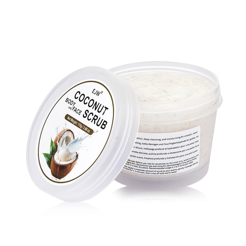 Gel douche et gommage corporel à la noix de coco, exfoliant doux pour un corps, des mains et des pie