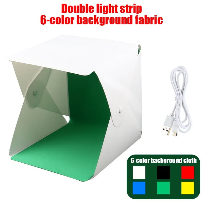 Photographie lumière LED salle Photo Studio lumière tente boîte souple 6 couleurs décors Photobox po