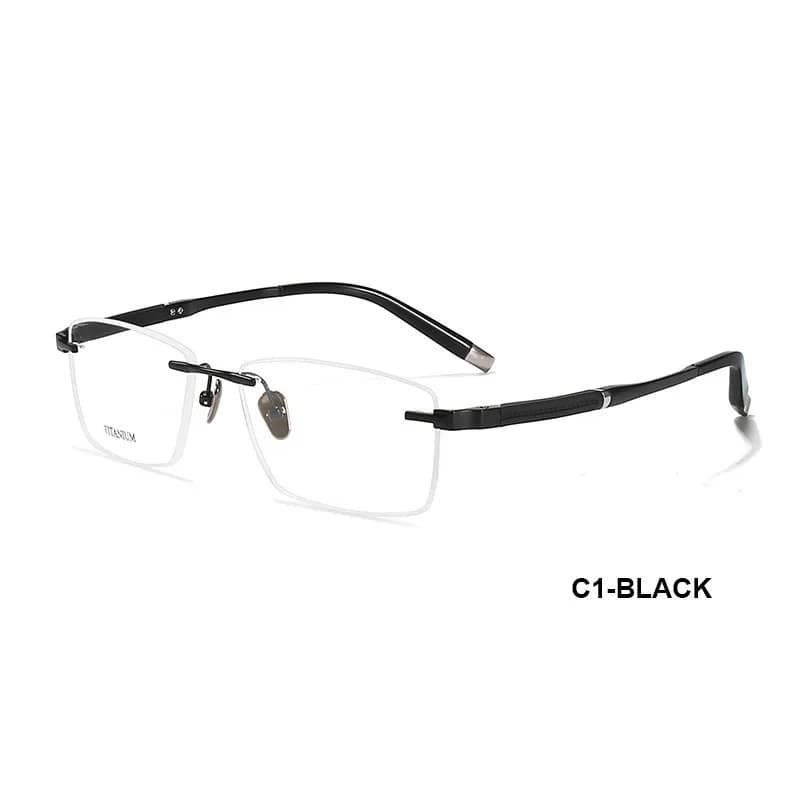 Hommes lunettes sans monture concepteur pur titane Ultra léger cadre lunettes messieurs Top qualité 