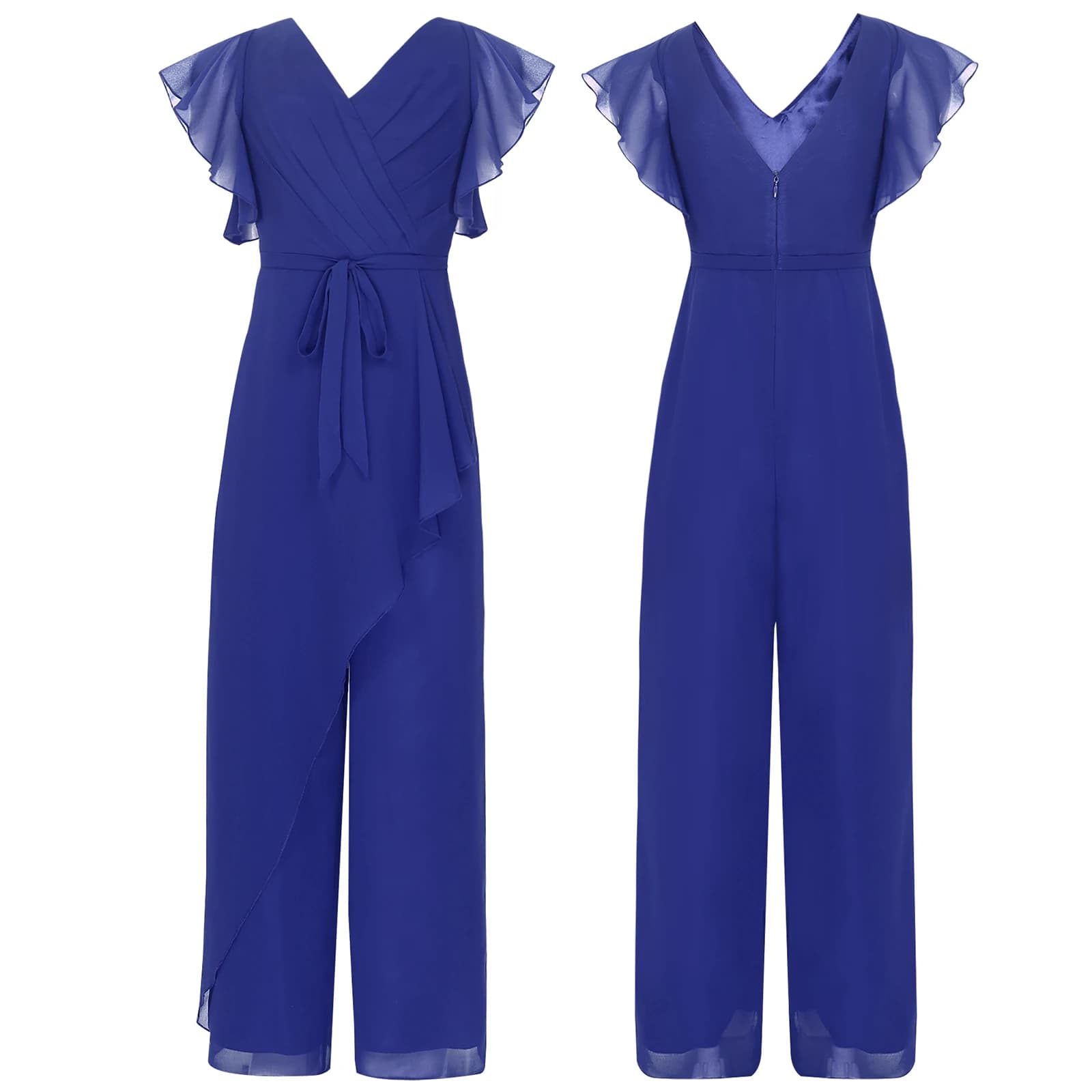 Combinaison d'été pour filles, motif floral festif, en mousseline de soie, à volants, sans manches,