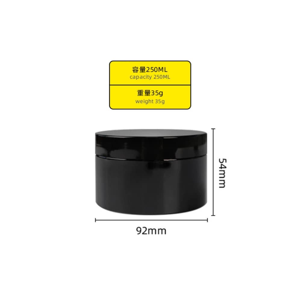 Pot de crème vide en plastique noir, bouteille PET, emballage cosmétique, pot de crème avec bouchon,