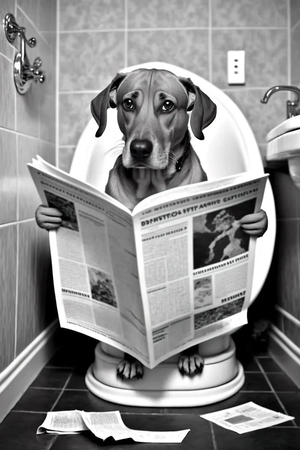 Décoration murale amusante pour salle de bain, Animal humoristique, singe, chien, vache assise sur l