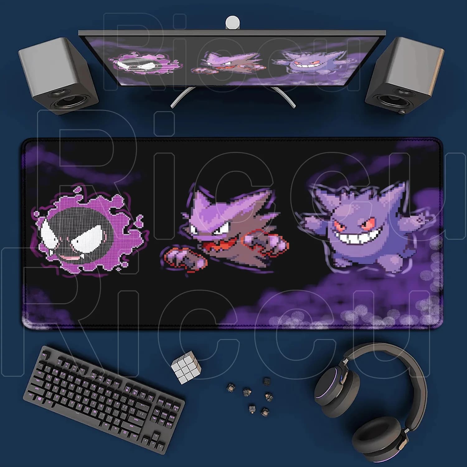 Nouveau tapis de souris de jeu Gengar Pokémon 2026, grand tapis de bureau anime cool, tapis de clavi