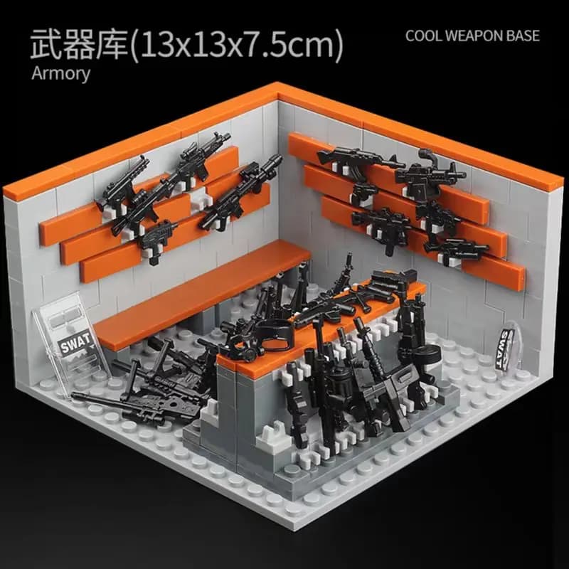 Kits de construction de modèles de Base militaire de l'armée WW2, jouets pour garçons, Mini fournitu
