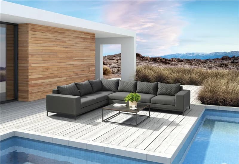Chaise longue de jardin moderne, meubles de Patio, ensemble de canapé d'extérieur 6 places, ensemble