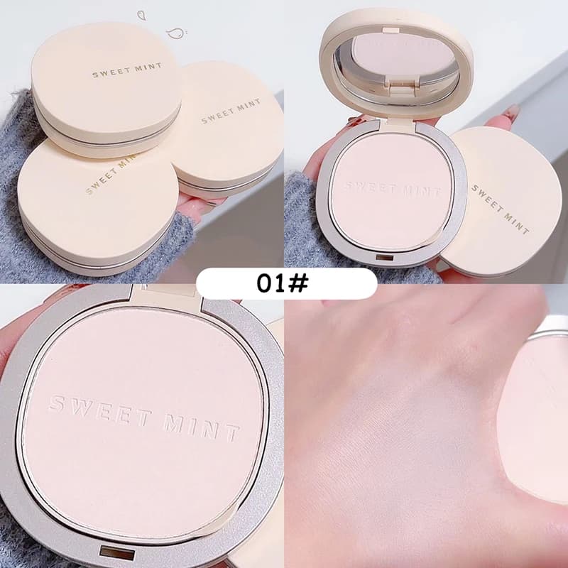 Poudre compacte pour le visage, imperméable, durable, contrôle de l'huile, réglage naturel du visage