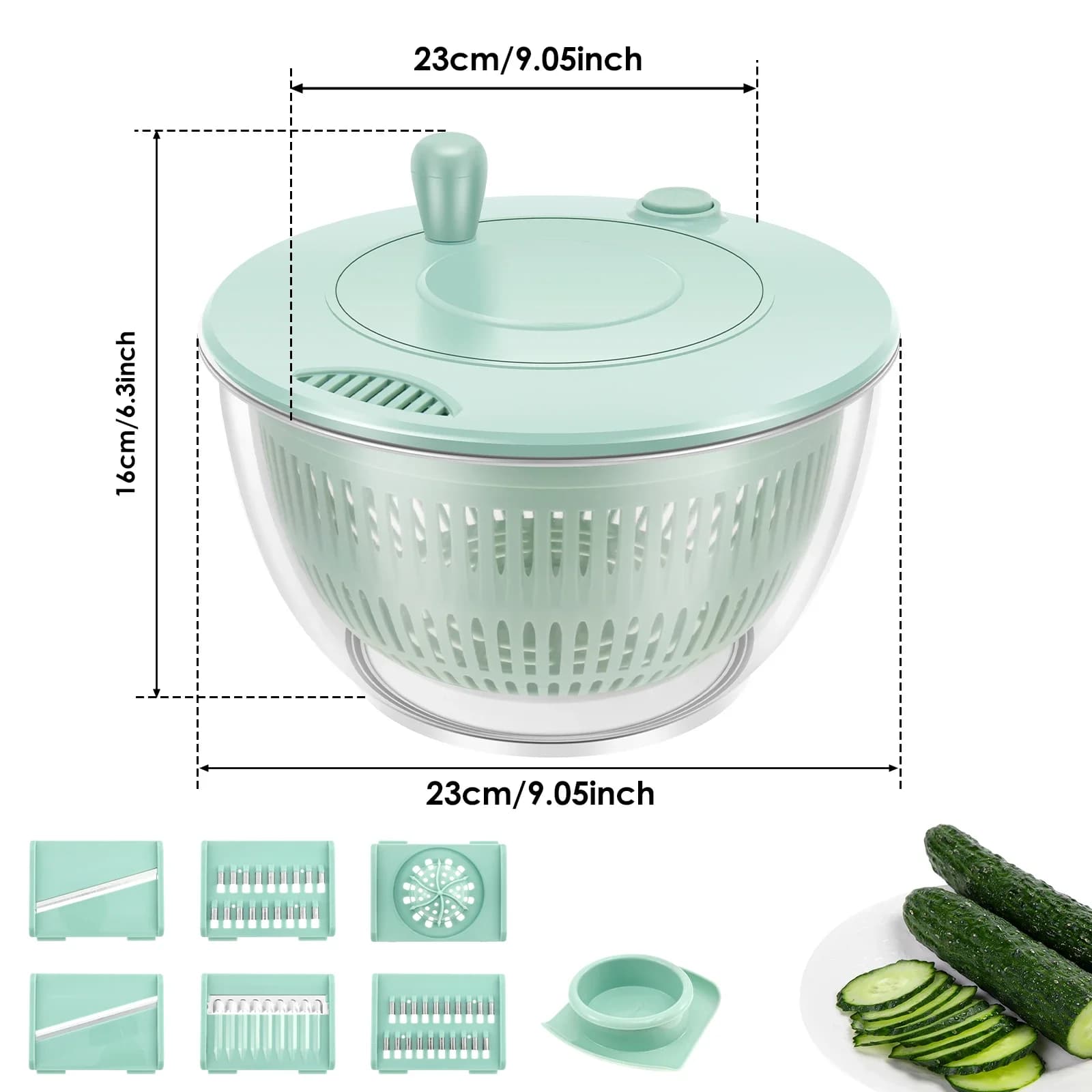 Esprit à salade de légumes, panier de lavage de fruits et légumes, panier de déshydratation multifon