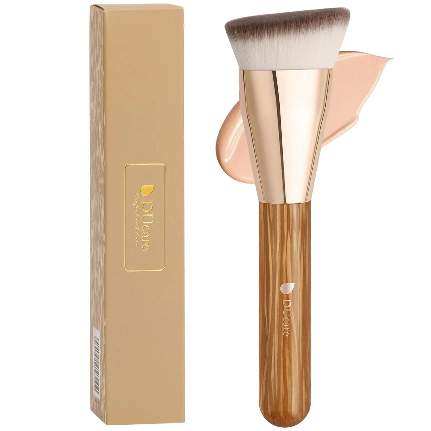 DUcare pinceau de fond de teint coudé professionnel crème liquide poudre brosse profilée mélange et 