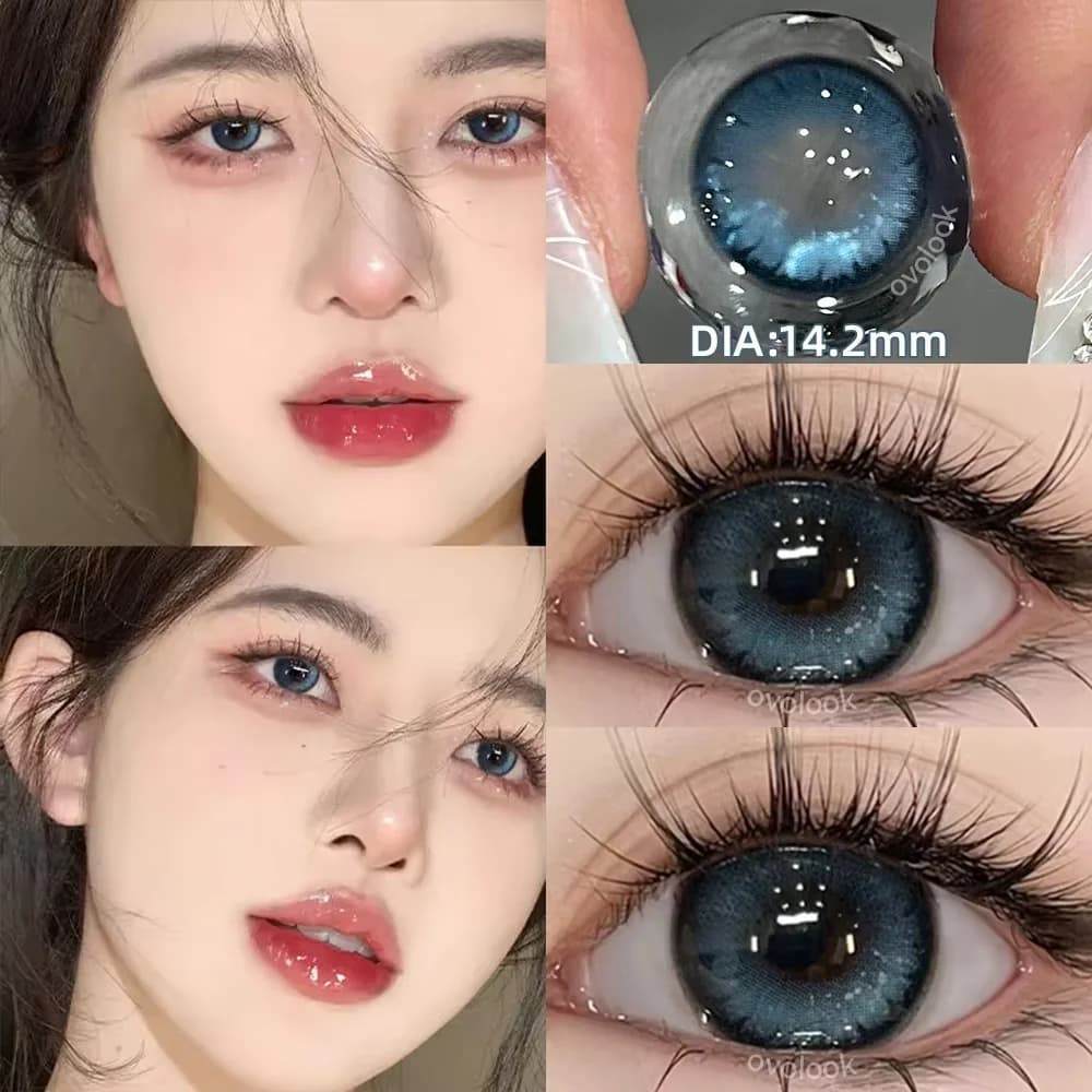 OVOLOOK-1 paire de lentilles de Contact colorées pour les yeux bleu élèves myopie lentilles de coule