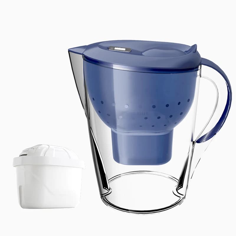 Carafe filtrante à eau alcaline domestique 3,5 L sans BPA avec cartouches filtrantes au charbon acti