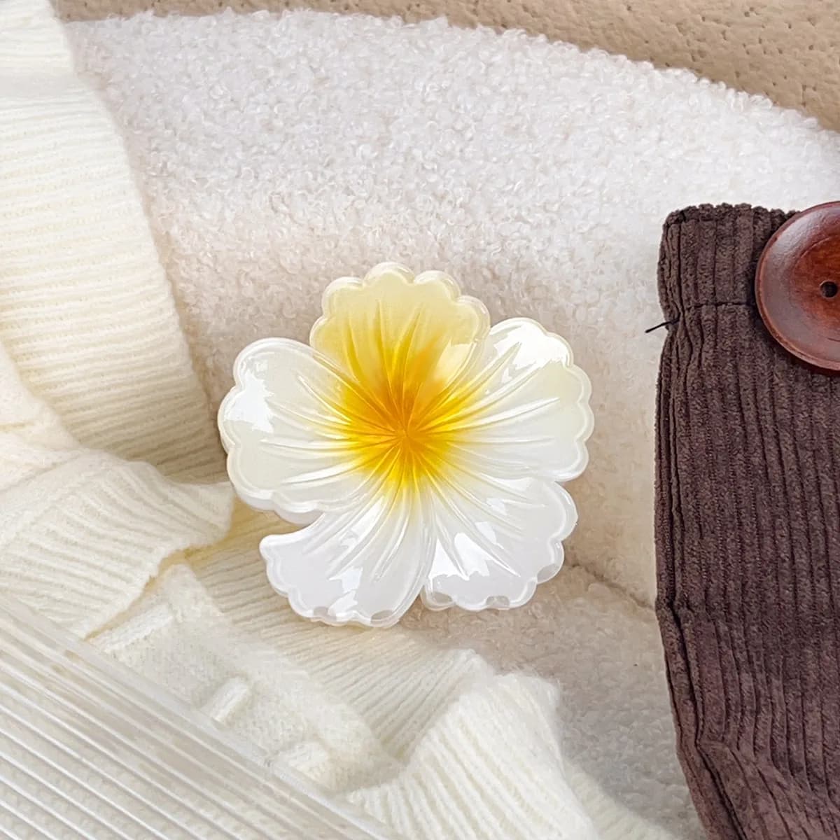 Griffes de cheveux florales colorées pour femmes, pince à cheveux fleurs, pince à cheveux douce et m