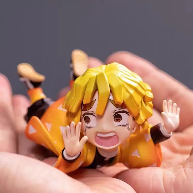 Figurine de dessin animé Demon Slayer Agatsuma Zenitsu Hashibira, décoration de voiture, modèle de b