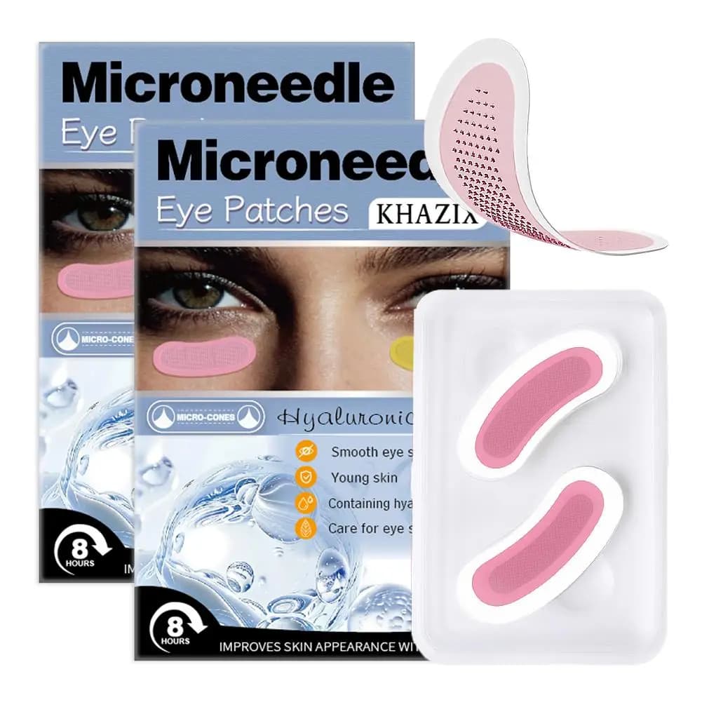 Patchs oculaires à micro-aiguilles à l'acide hyaluronique, masque pour les cernes, patchs hydratants