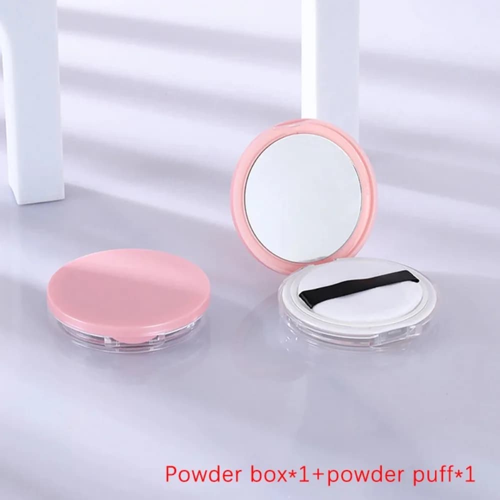 Pot de maquillage africain ultra-mince avec miroir, boîte à poudre portable, bouffée de poudre, réci
