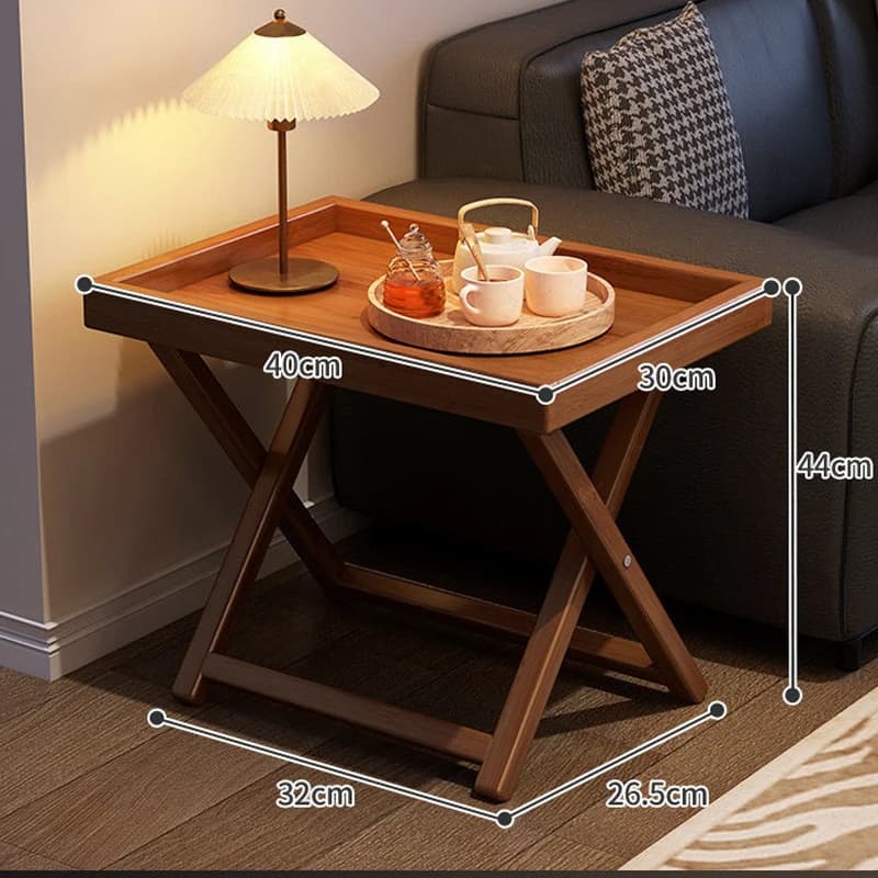 Table d'appoint pliante en bambou 15,7''x11,8'', plateau durable peu encombrant, table de lit résist