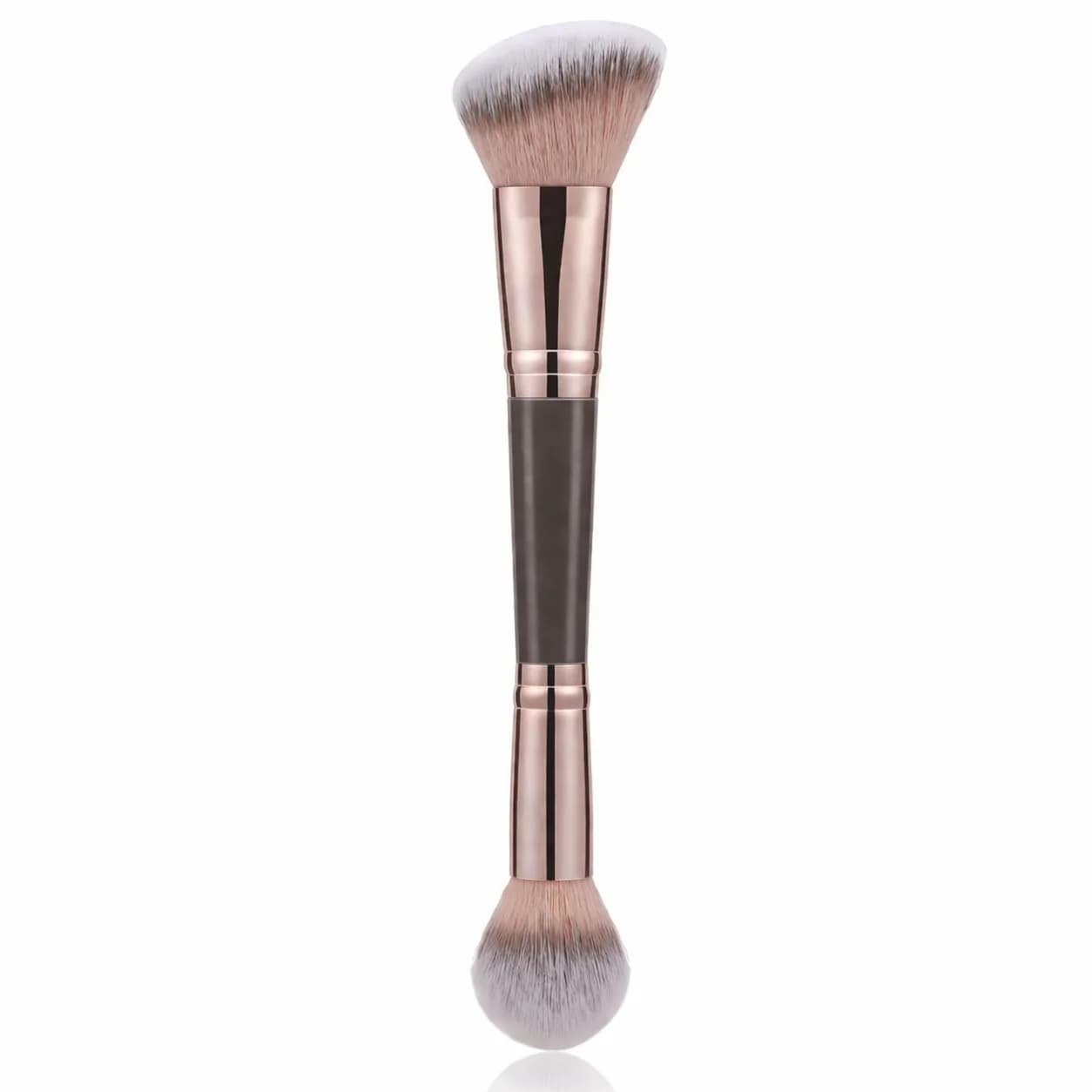 Pinceau double embout pour bronzer, brosses de contour angulaires et rondes pour estomper les fards 