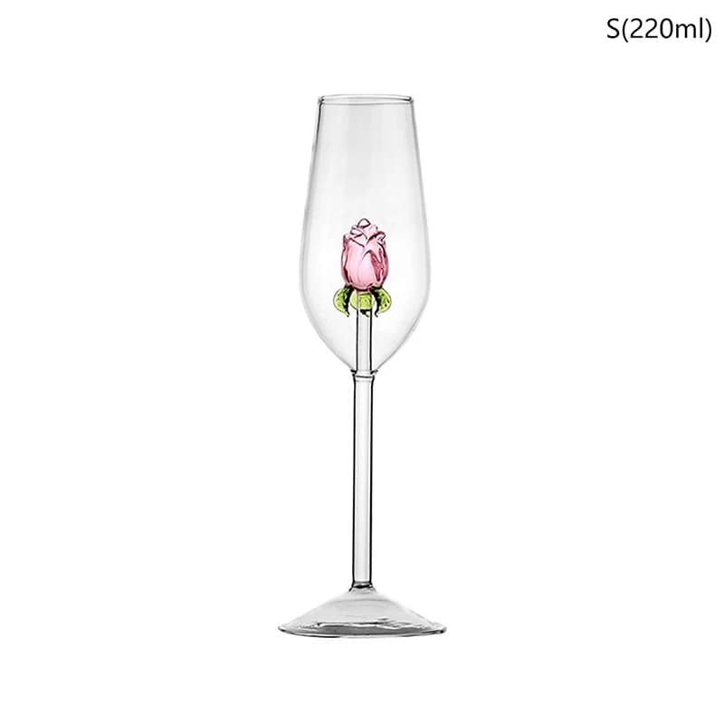 Verres à vin rose 3D créatifs, gobelet à boire, flûte à champagne, ménage, joli cadeau Leon, tasse à