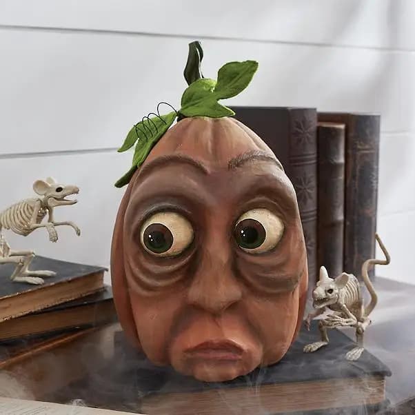 Statue de citrouille artificielle pour la décoration de jardin, visage de citrouille, monstre, décor