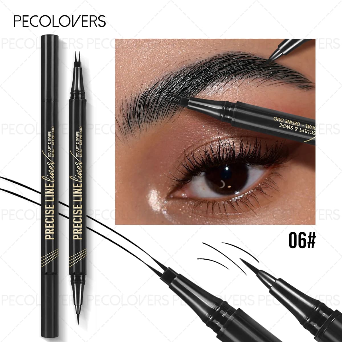Crayon à sourcils liquide Ultra-fin, 2 fourchettes, rehausseur de tatouage, imperméable, durable, ci