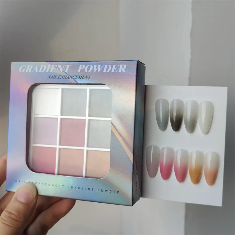 Poudre de Verhéritage à Ongles UV Solide, 9 Couleurs, Décoration Scintillante, Fine Paillettes, Dégr