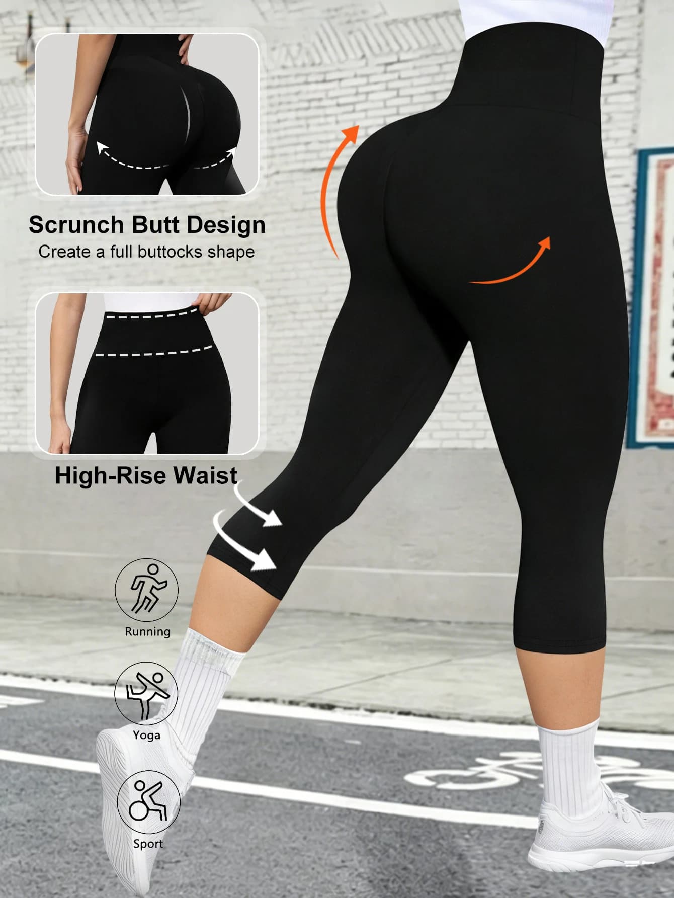 Pantalon skinny Yoga 7/8, bas de tenue pour la course, le fitness et les activités de plein air, cou