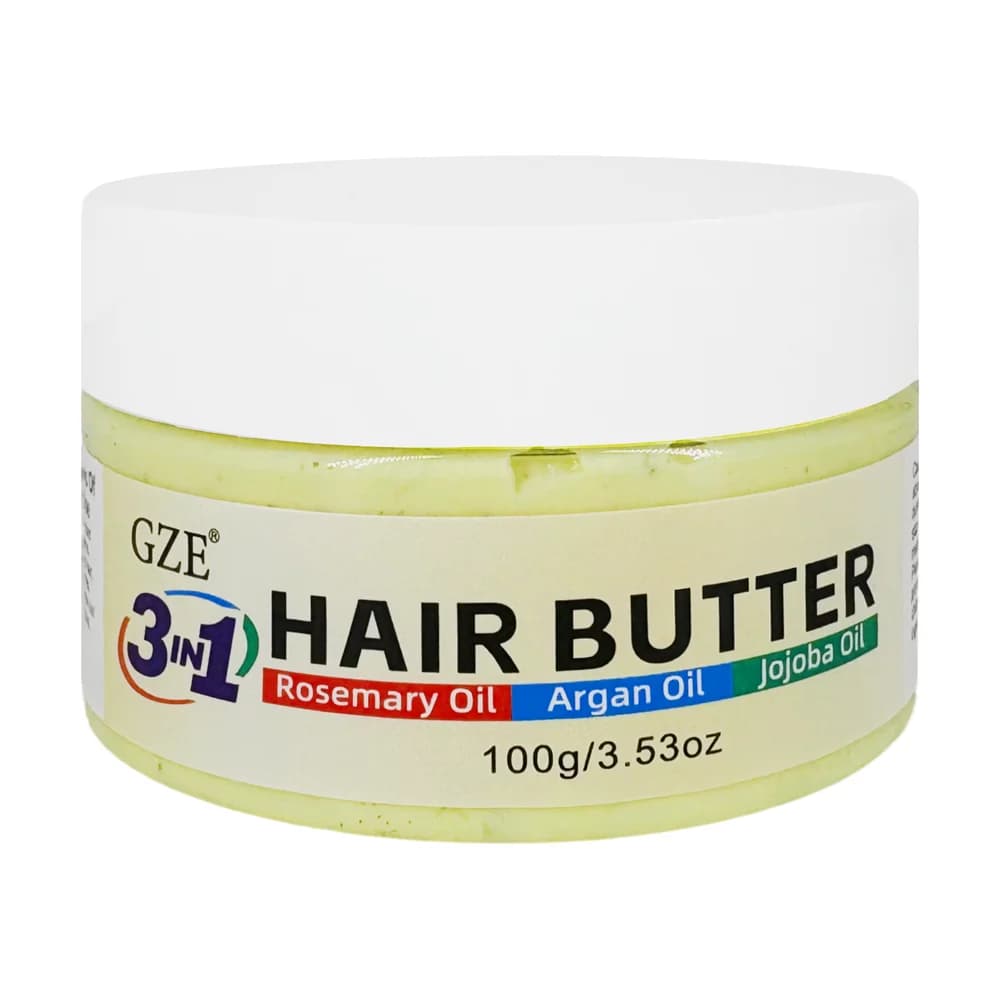 GZE Crème nourrissante au beurre capillaire 3 en 1 avec huiles de romarin, d'argan et de jojoba pour