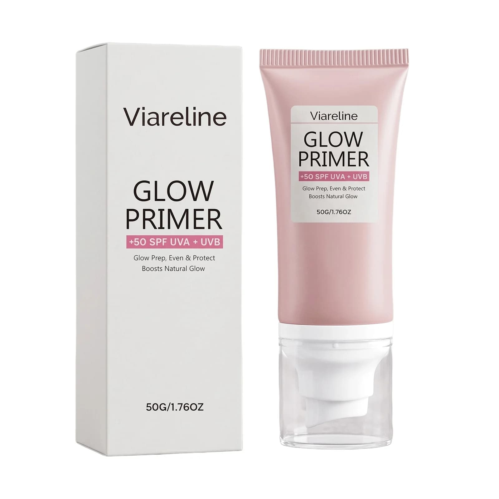Base de maquillage hydratante illuminatrice 2-en-1 avec protection solaire, estompe les pores, unifi