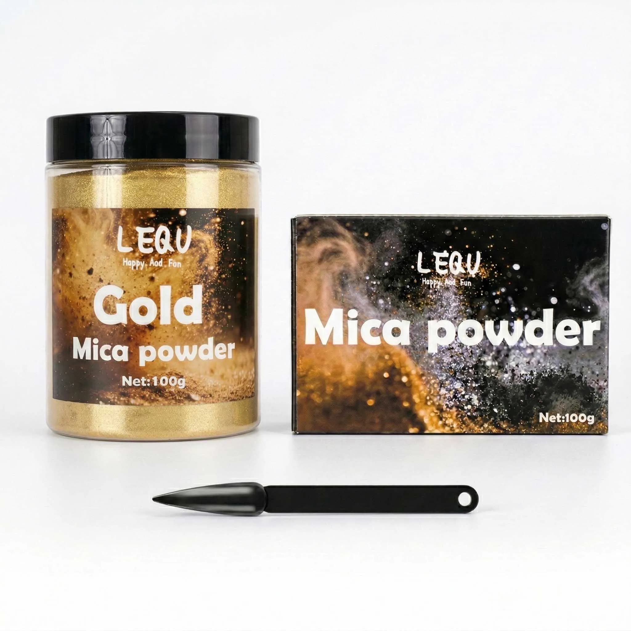 Poudre Pigmentée Métallique Dorée pour Résine Époxy DIY 100g, Colorant Naturel Mica Métallique pour