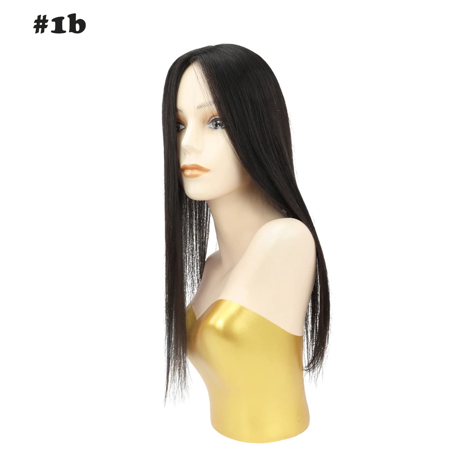 Topper capillaire en cheveux vierges européens lisses, base en soie 10x12cm, avec ligne de cheveux n