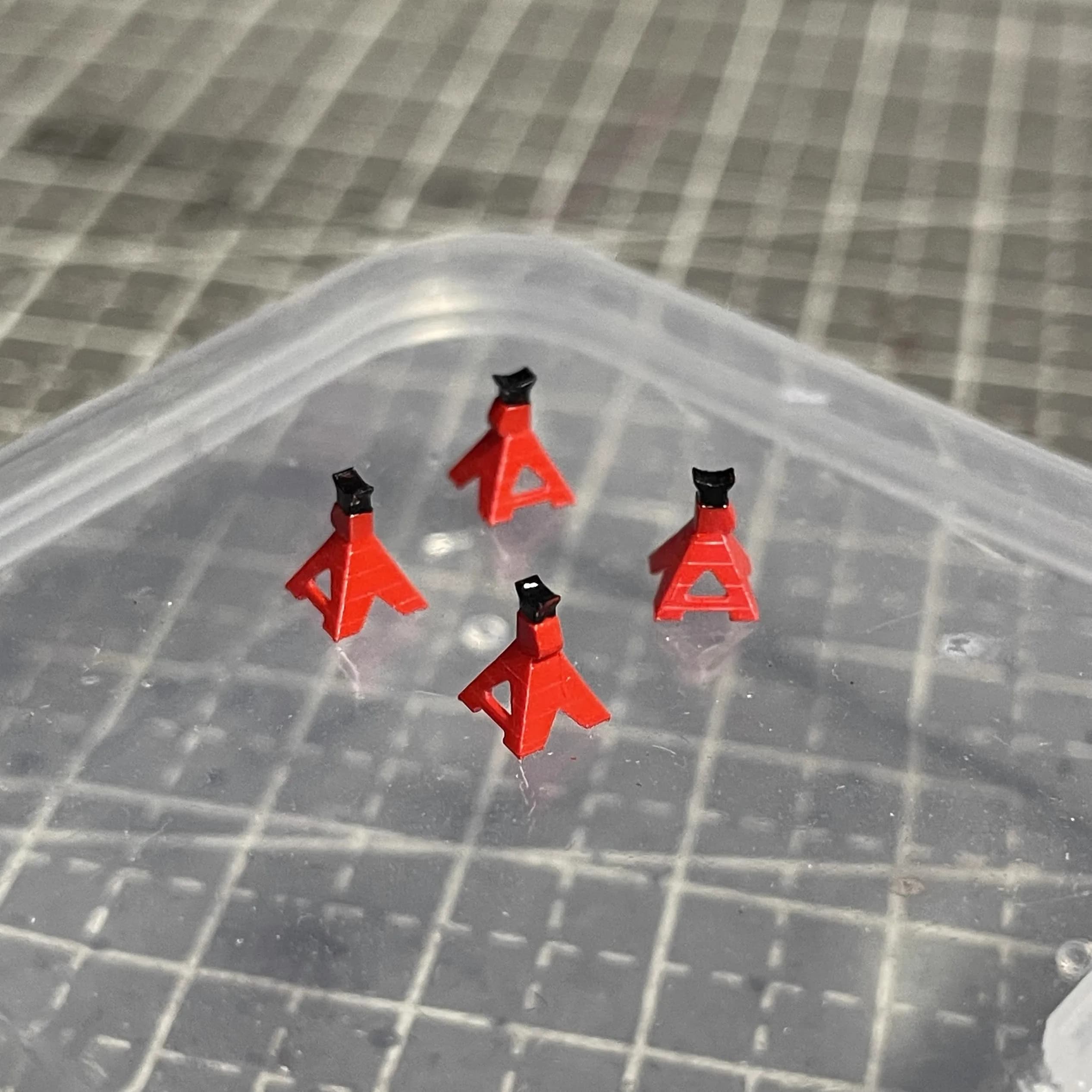 1:64 Jack réparation automobile Support de sécurité modèle voiture Garage scène Diorama