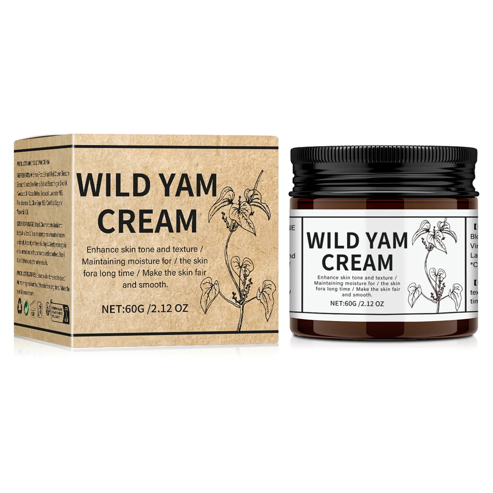 Crème d'igname sauvage, pâte de racine d'igname, équilibre, hormone harmonisée, améliore la peau sai