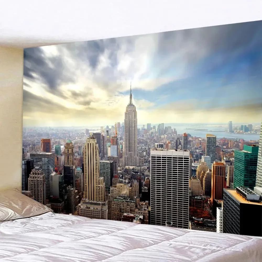 Fond de vue nocturne de la ville de New York - Fond multifonctionnel en polyester pour mariage et an